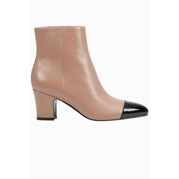 NEW MARC FISHER women's aleea cap toe bootie in light natural